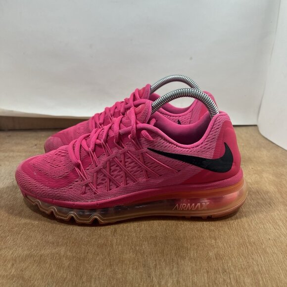 Nike Air Max 2015 Women’s Size 7.5 Triple Hot Pink Athletic Running Shoes Swoosh - Picture 3 of 9
